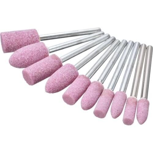 10pcs 1/8Inch Shank Rotarty Abrasive Tool Mounted Stone Bits Polishing Grinding Wheel Rotary Tools 4mm/5mm/6mm/8mm/10mm