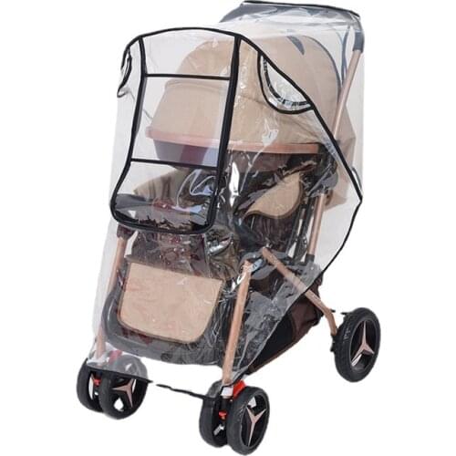 Baby stroller accessories Waterproof Rain Cover Transparent Wind Dust Shield Zipper Open Raincoat For Prams