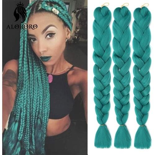 Alororo Green 82 Inch Jumbo Braid Hair Synthetic Hair Braids Extensions Afro Red Yellow Blue Purple 37 Pure Colors Braiding Hair