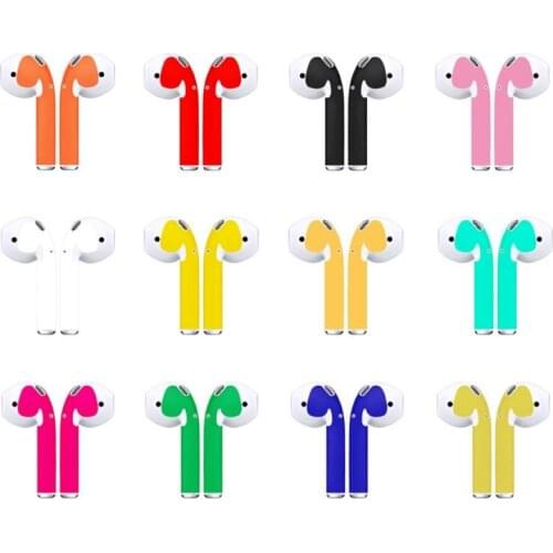 Shiny Skin Sticker Protector Solid Color Dustproof Adhesive Bluetooth Earphone Sticker Decal Skin for AidPods Decor Accessories