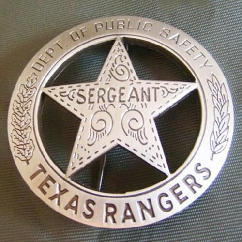 US ARMY TEXAS RANGERS SPECIAL TROOPS COMBAT SERGEANT DEPT OF PUBLIC SAFETY PIN BADGE
