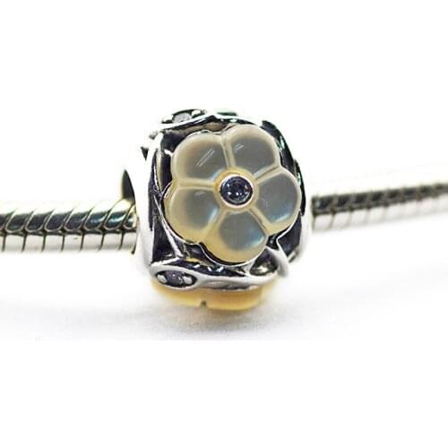 Luminous Floral charm Sterling Silver Jewelry For Beaded Chain Bracelets & Bangles Woman DIY Beads For Jewelry Making