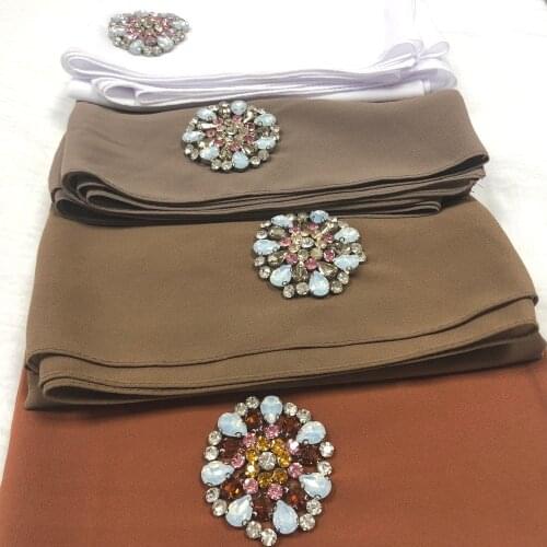 Design D Chiffon Handmade sewing Scarf Hijab beaded beading crystal glass rhinestone stoned jewel Shawls