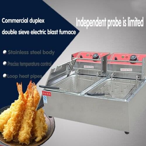 Duplex Double Sieve Electric Frying Stove With Limit Probe Is Fried Chicken Leg Chips FY-82A 1PC Commercial