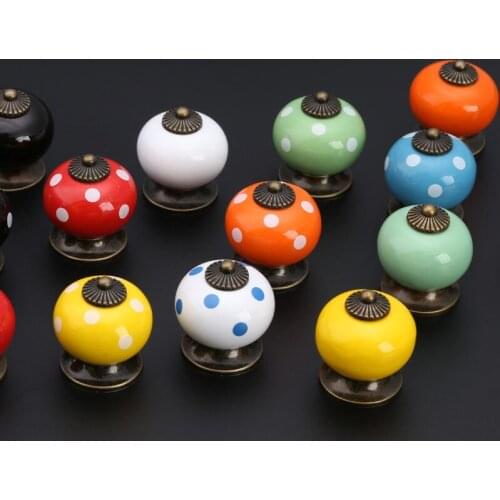 HOT Sale Ceramic Gold Retro Handle Pull Knob Cabinet Door Drawer Locker Vintage CP484