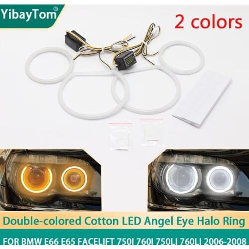 SMD Cotton Light Switchback LED Angel Eye Halo Ring DRL Kit For BMW E66 E65 Facelift 750I 760i 750Li 760Li 2006-2008 Accessories