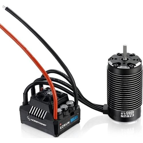 HobbyWing 4985SL 1650KV sensorless brushless 4-pole motor with EzRun MAX6 160A brushless waterproof ESC combo for 1/6 1/7 RC car