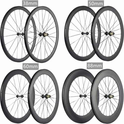 HULKWHEELS 700C Carbon Wheelset Tubular 38mm 50mm 60mm 88mm Carbon Bicycle Wheels Clincher Road Bike Wheels Basalt Braking