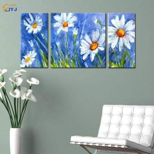 Unframed 3pcs/set Blue Color Picture Handmade Modern Abstract Oil Painting Wall Art for Living Room Decoration Gift JYJLV018