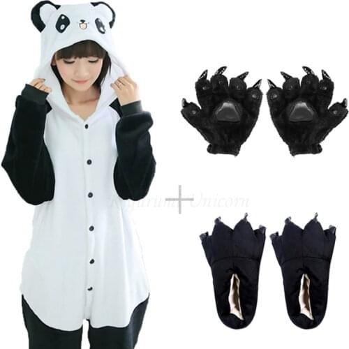 Kigurumi Unicorn For Adults Panda Costume Kids Pajamas For Women Animal Onesie Men Sleepwear Flannel Pijamas Shoes tiger bear