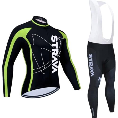 Andalucia Team Cycling Jersey Set Long Sleeve Autumn Spring Maillot Ropa Ciclismo MTB Bike Wear Bicycle Clothing 20D