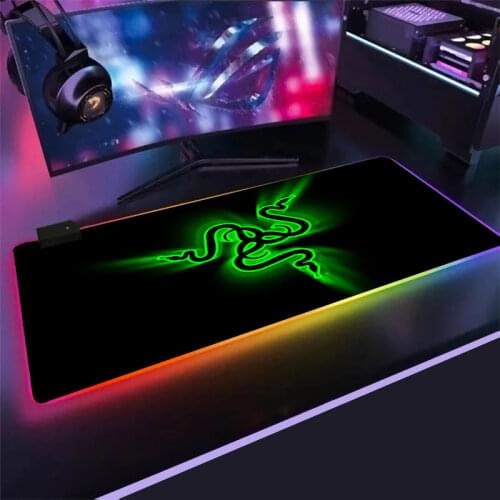 Mouse pad RGB Razer Gaming Accessories Computer Large 900x400 Mousepad Gamer Rubber Carpet With Backlit Play CS GO LOL Desk Mat