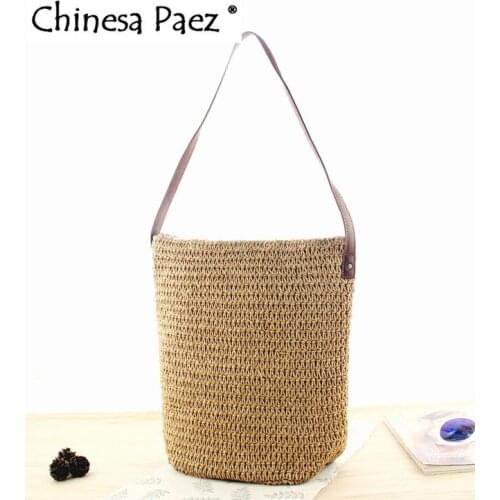Summer Women Durable Weave big Beach Bag Shoulder Bag Casual Round Rattan Straw Bags Bohemia Style Circle Travel Bag Popular