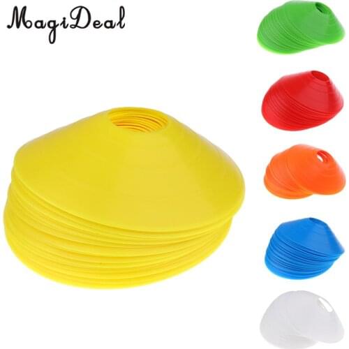 MagiDeal 25 Pieces Sport Soccer Football Mini Disc Cones Boundary Marker Agility Training Aid Green White Red Yellow Blue Orange