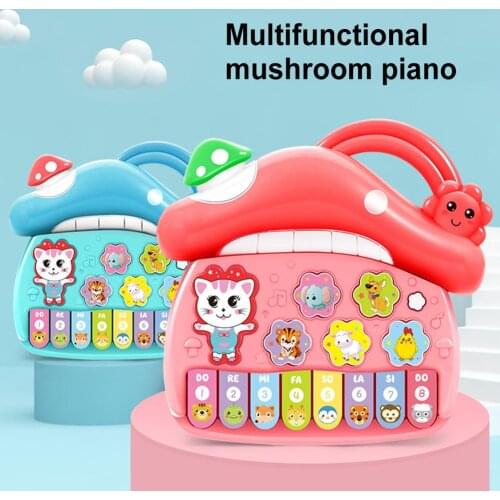 Cute Mushroom Electronic Keyboard Music LED Whack A Mole Education Kids Toy