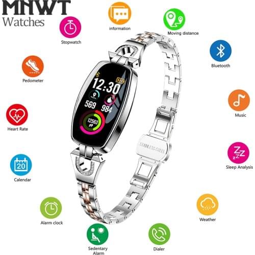 MNWT H8 Fashion Smart Wristwatches Women Digital Watches Ladies 2021 Waterproof Heart Rate Monitoring Bluetooth For Android IOS