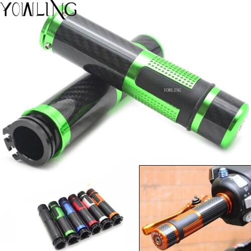 Motorcycle 22mm 7/8" Carbon Fiber Handle Bar Hand Grips Bar Ends For kawasaki versys 1000 abs Z1000sx Z1000 Z800 ER6N ER6F Z900