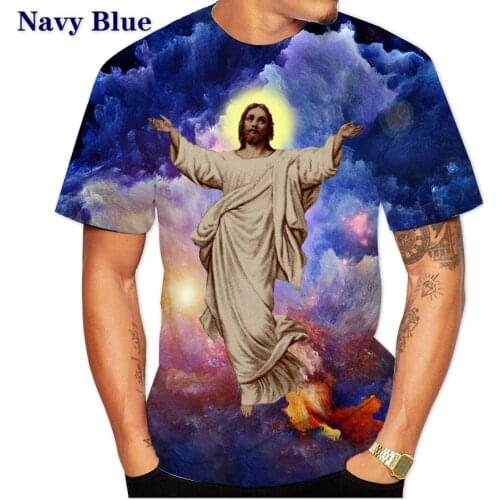 Mens short sleeve hakuna Comfortable T-shirt classic Jesus print 3D hip-hop style oversized shirt 2021 new style