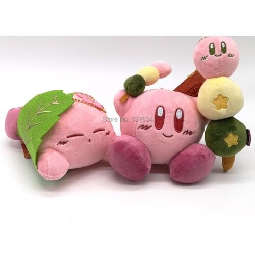 New 3Pcs Oriental Cherry Blossoms Kirby 5-6.5" 13-17CM Plush Doll Keychain Pendant