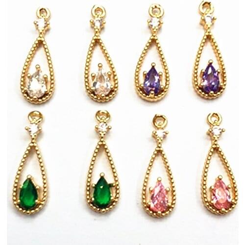 New arrival! 18x6mm 100pcs Cubic Zirconia Drop shape charm for Earrings DIY parts,Jewelry Accessories Findings & Components