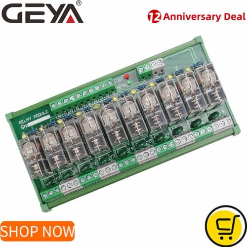 GEYA NG2R Omron Relay Module 10 Channel 12VDC 24VDC for PLC Protection Plug in Relay