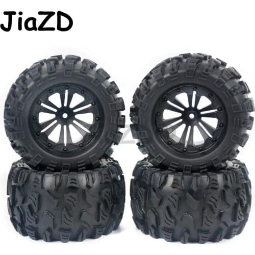 4PCS 125mm 1/10 Monster Truck Tire & Wheel Hex 12mm For Traxxas Tamiya Kyosho HPI HSP Savage XS TM Flux LRP 6638N Y07
