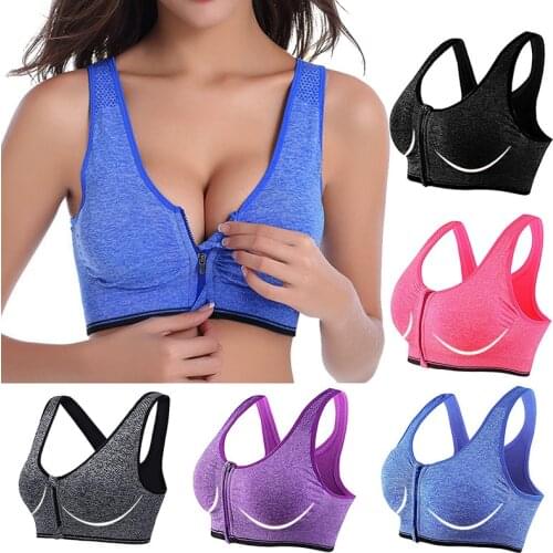 Sports bra zipper push up bralette crop top fitness women sportswear feminine sport top bras gym underwear running lingerie