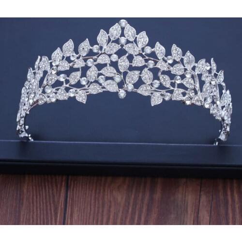 Baroque Diverse Silver Color Crystal Bride tiara Crown Fashion Queen Crown Headpiece Wedding Hair Jewelry Accessories Wholesale