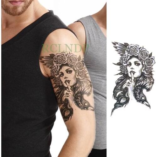 Waterproof Temporary Tattoo Sticker Rose Old School Fake Tatto Flash Tatoo Back Leg Arm belly large size for Women girl Men
