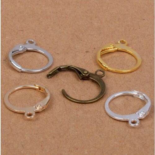 20pcs/lot Stainless Steel Earring Hooks Wire&Clasps Silver Gold Color Round French Earring Clips Hook Findings For DIY Earring