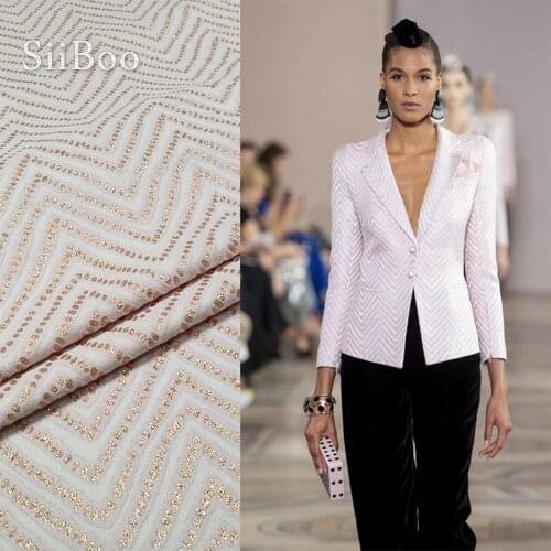 Siiboo Italy style metallic dot wave embossed jacquard fabric for women dress coat Tela de jacquard de moda sp6226