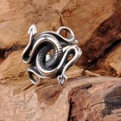 100% Real 925 STERLING SILVER Mens women double head snake Jewelry Ring rings jewelry A4462