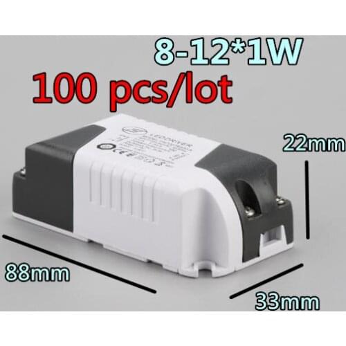 100PCS 8-12W LED driver power supply built-in constant for LED lights current Lighting 85-265V Output 300mA DC 24-40V