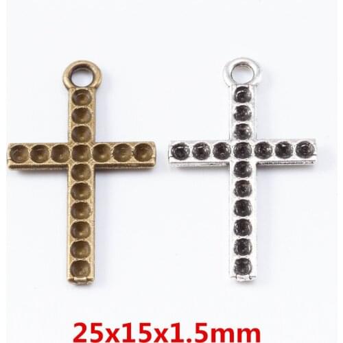 100 pieces of retro metal zinc alloy cross pendant for DIY handmade jewelry necklace making 7000