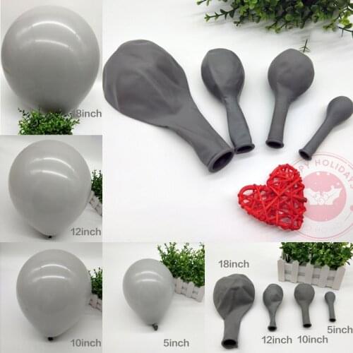 20/40pcs gray matte balloon thickened imitation American latex balloon round 5 "10" 12 "18" birthday party wedding decorations