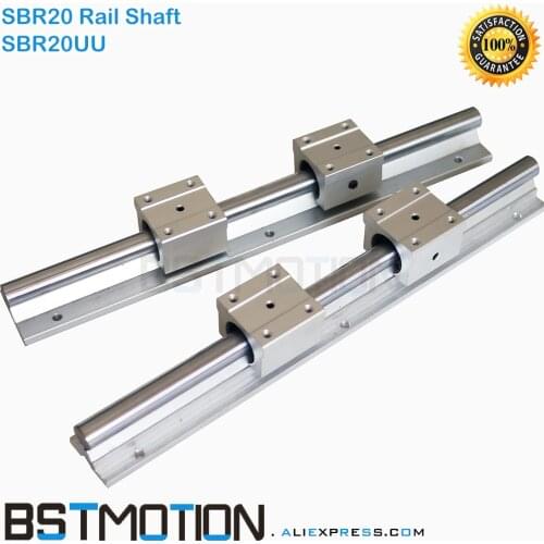 20mm Linear Rail Support SBR20 Shaft Guide 300 400mm 500mm 600 700mm 800 900mm 1000mm 1100 1200mm 1500mm + SBR20UU Block Bearing