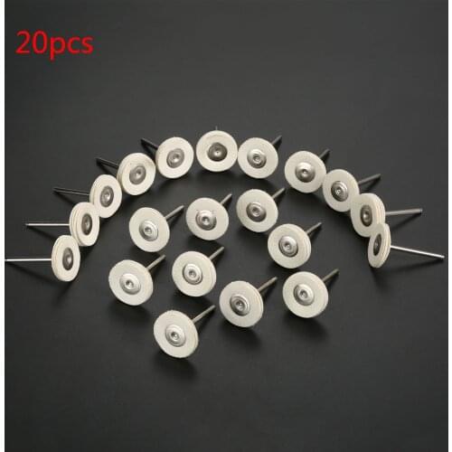 20Pcs 25mm Leather Buffing Buffer Pad Brush Electric Polishing Grinding Disc Wheel Metal Remove Oxide Burr Rotary Tool 3mm Shank