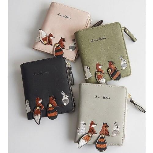 2020 New Wallet Women Womens Short-Function Creative Money Kit Han version cute squirrel 20% change bag