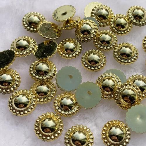 40pcs 12mm Gold &silver Resin Cabochons Gems Flatbacks Christmas diy Crafts Embellishments Scrapbooking Cardmaking S48