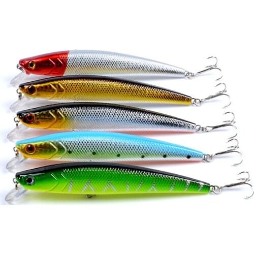 5 color 13cm/22.8g Fishing Lure Rattling Jerkbait Hard Artificial Bait with Quality Hooks Pesca Black Minnow Wobblers Pike