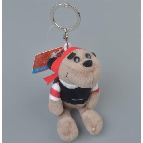 5 pcs Stuffed Toys holder / Keychain Plush Animals Soft Kawaii Cartoon Cute One-eyed Pirate Dog Rabbit Dolls For Kids Gift Key