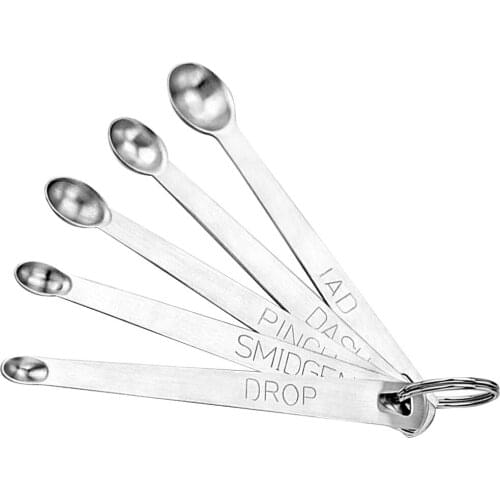 5Pcs Stainless Steel Portable Mini Measuring Spoon Durable Cooking Tools Gadgets Tableware kitchen Accessories Utensil