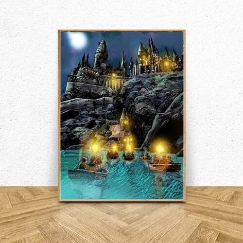 New 5D diamond painting full drill square DIY diamond embroidery Harry Castle Cross Stitch Full Round Mosaic Decoration SX9