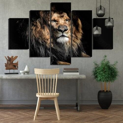 Frameless Painting Lion Majesty Personality Art Poster Living Room Decoration Sofa Background Wallpaper 3D Stereo Wall Stickers