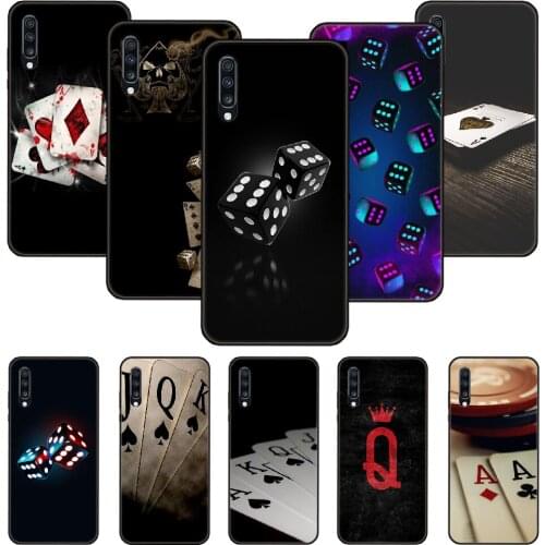 Phone Case For Samsung Galaxy A 50 51 71 70 7 5 10 20 30 40 41 21 S E Black Cover Prime Art Coque 3D Gamble Playing Cards Ace