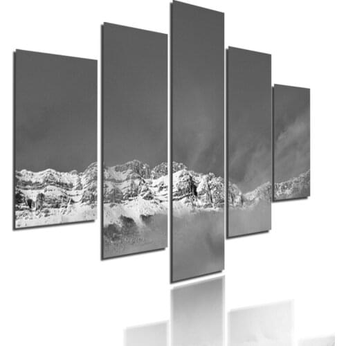 Black and White Landscape Art Wall Painting Snow Mountain and Sky Real Shot Hd Printing Canvas Frameless Decorative Poster