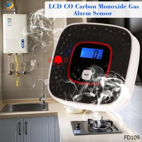 Security CO detector Home Security Safety Alarm LCD Photoelectric CO Gas Sensor Carbon Monoxide Poisoning Alarm Detector