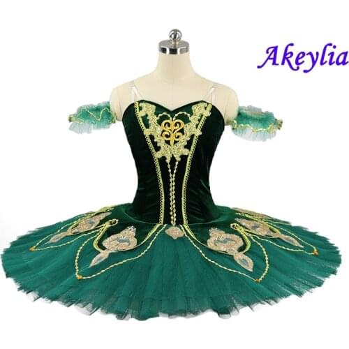 Velvet Forest Green Ballet Tutu Professional Girls Women Wine red Pancake tutu Fairy Ballet Stage Costume Burgundy White Dress