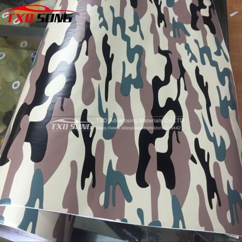 New Arrival Camouflage Vinyl Adhesive green brown black Camo Film Military Motorcycle Scooter Decal Wrap Color Change Sticker