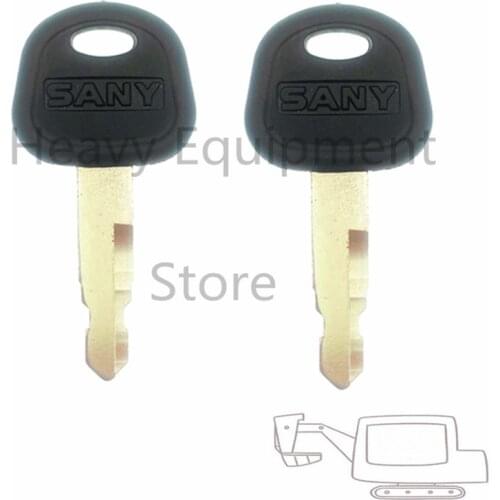 2 PCS Heavy Equipment Ignition Switch Key For Sany Machine Excavator Loader